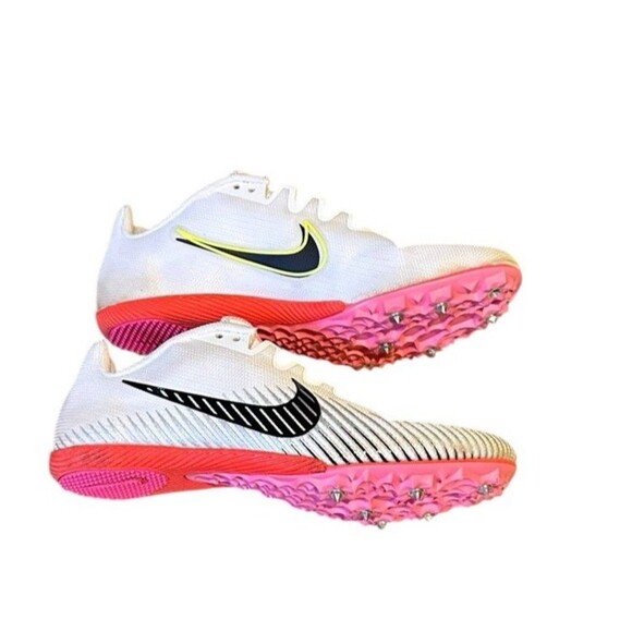 Nike zoom rival size 5 pink white black swoosh 2021 track running sport - Picture 1 of 16